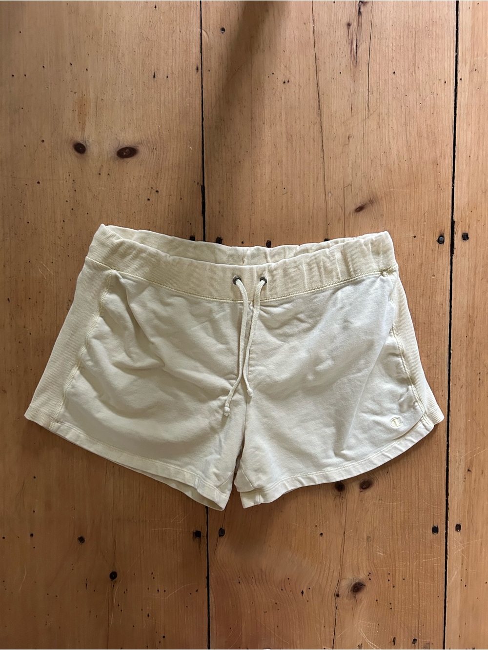 Vintage Champion Butter Yellow Drawstring Shorts